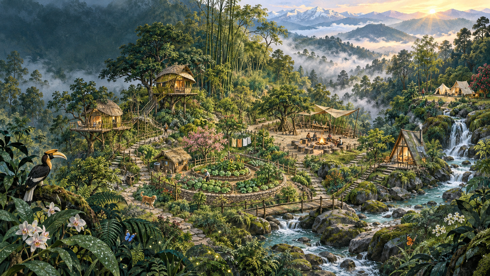 Illustrated forest world